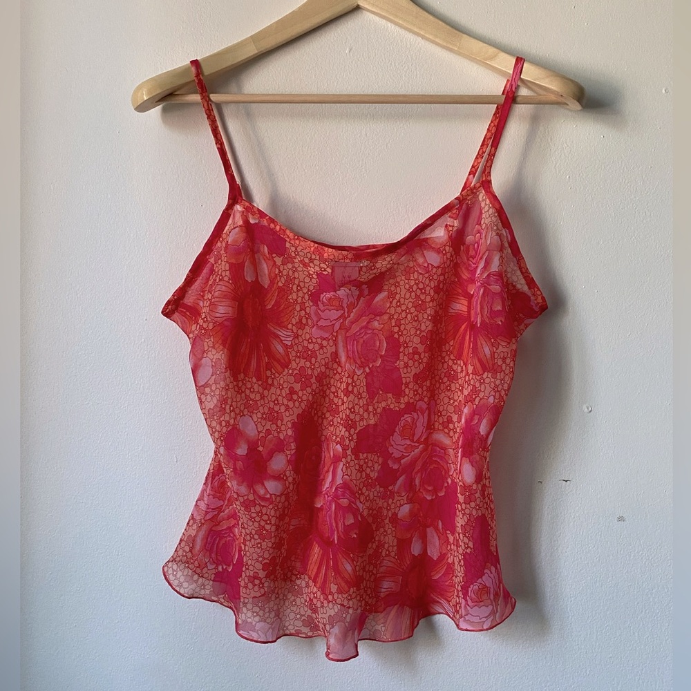 Gloria Vanderbilt Vibrant Pink Floral Camisole